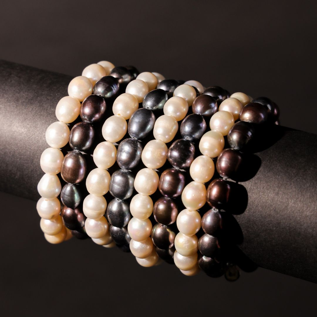 Brazalete de perlas para hombres | Joyas de perlas multicolor | BuDhaHomme