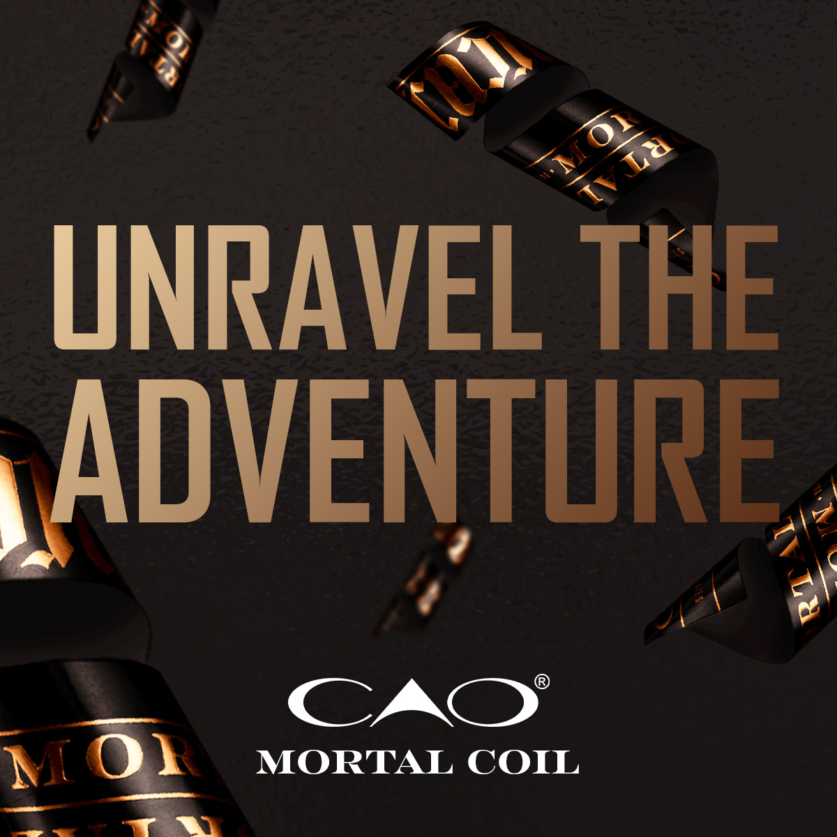 A picture of a cigar box with the CAO Arcana Mortal Coil logo