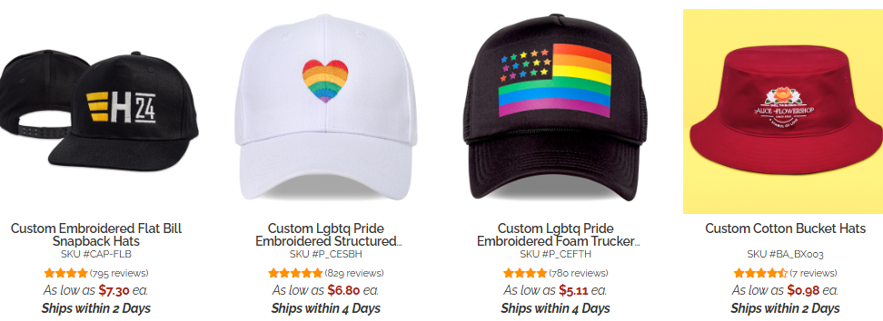 Embroidered Caps & Sunglasses 