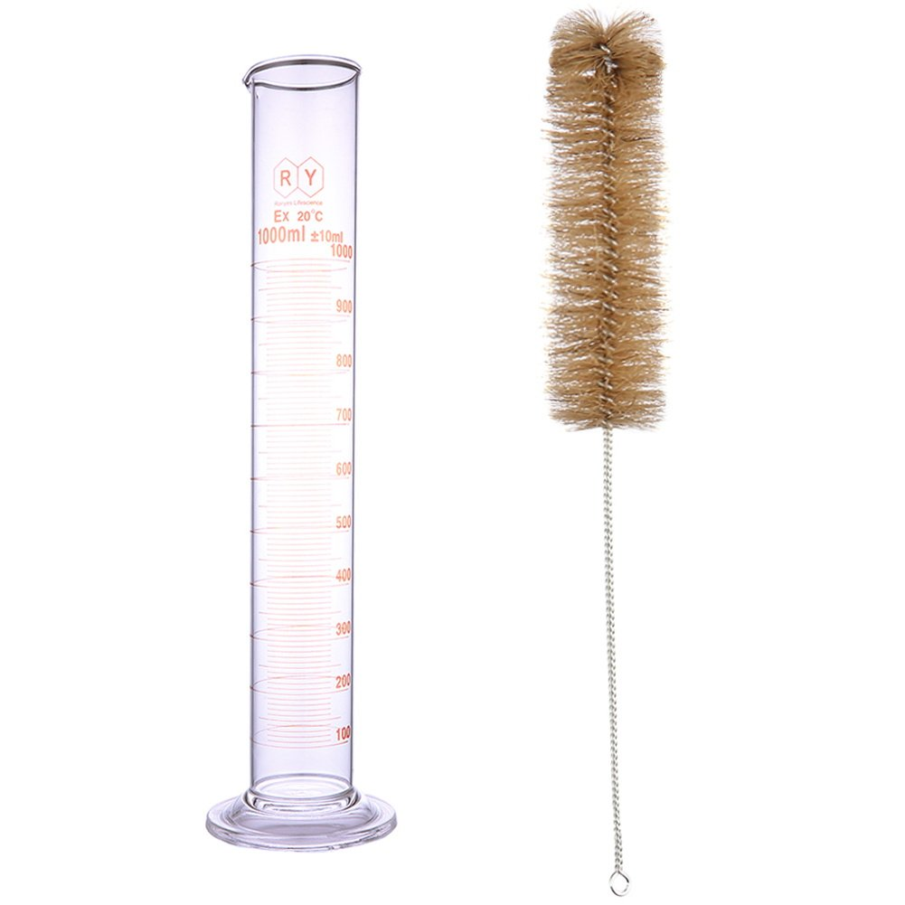 Proper cleaning of graduated measuring cylinder