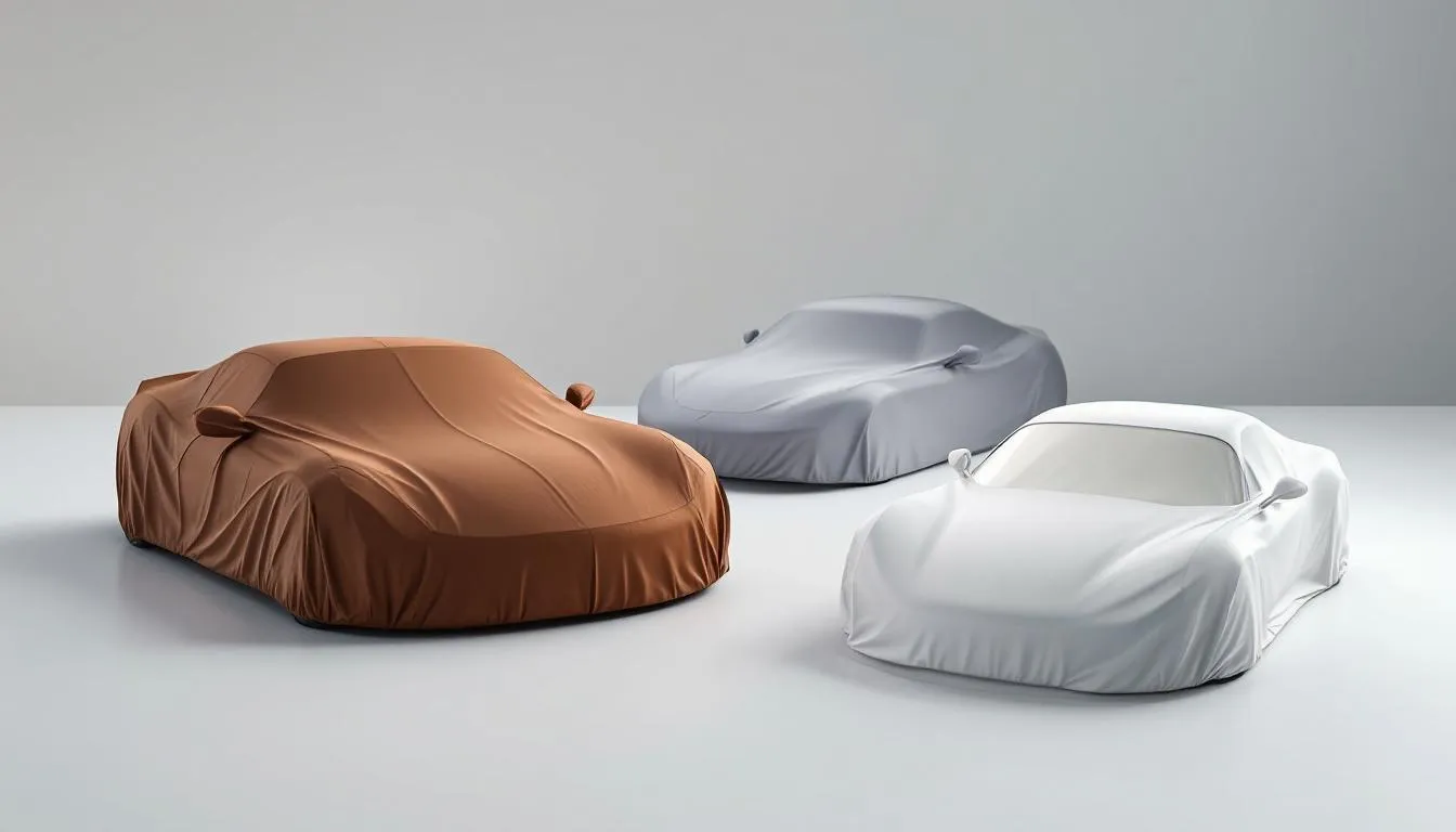 Different types of car covers used for classic cars to protect their exterior.