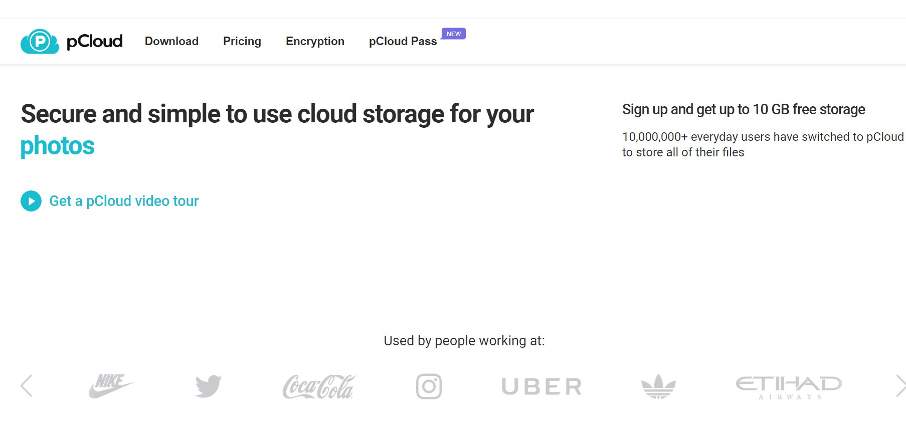 pCloud free cloud storage