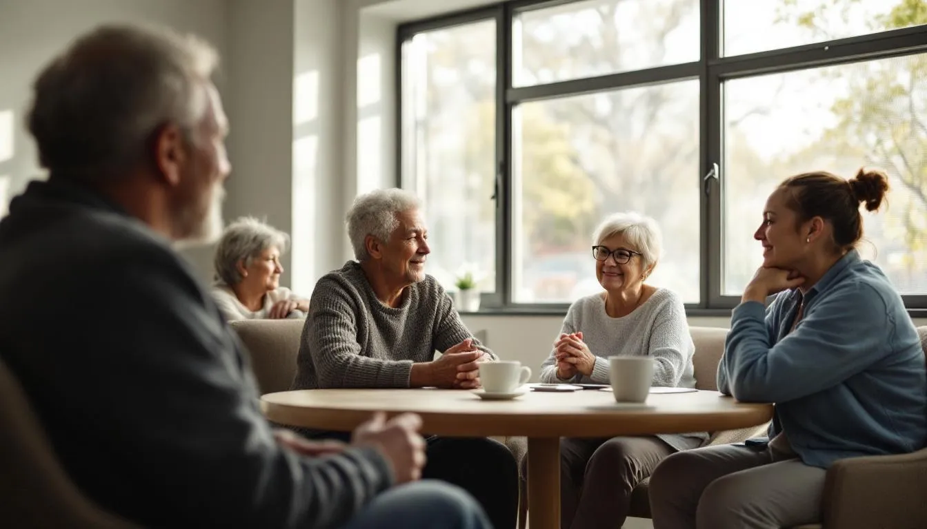 Ongoing support and aftercare in outpatient rehab.