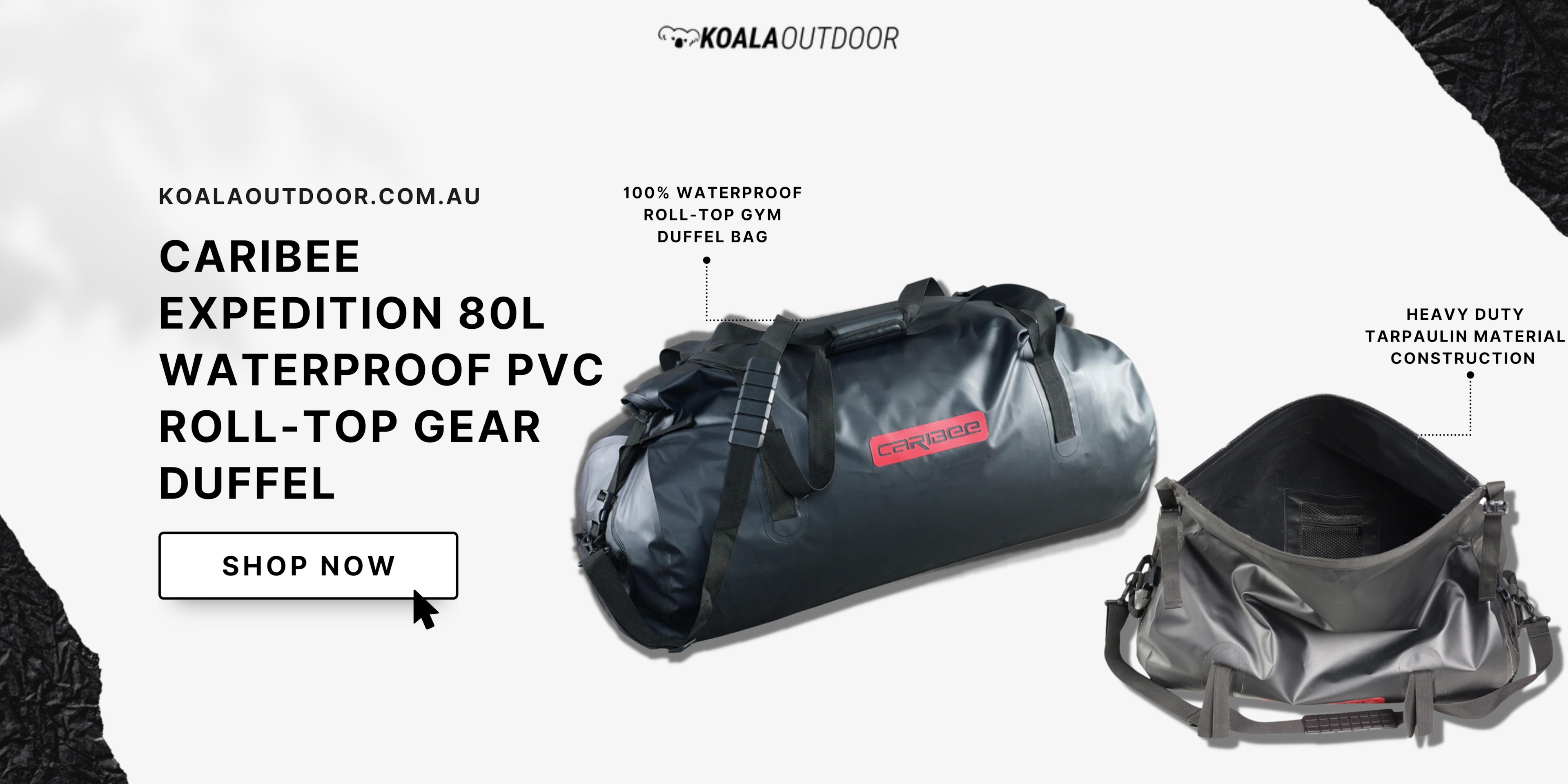 100% waterproof duffel bag with mesh pockets 