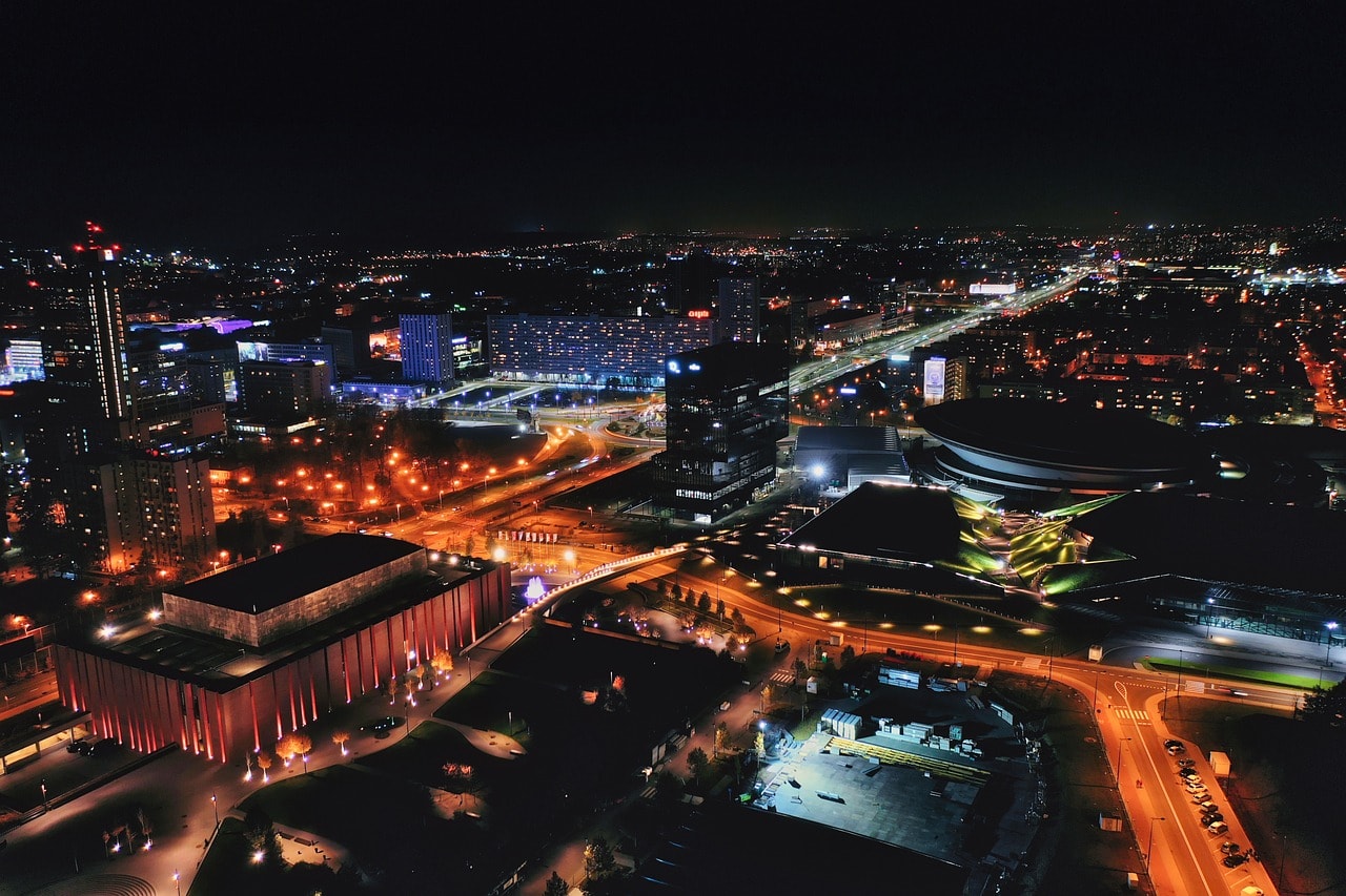 Katowice nocą