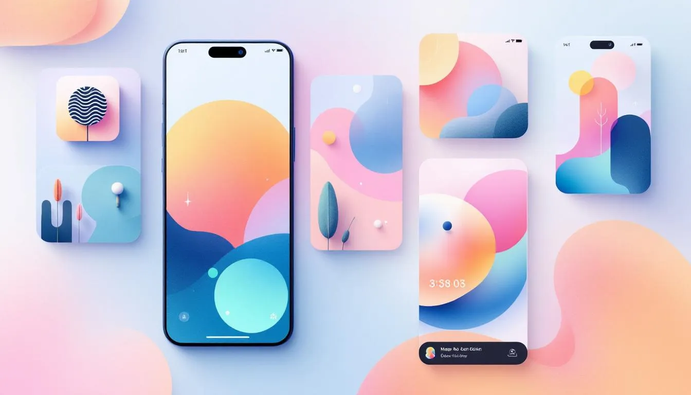 Optimisation du design pour les app stores avec des icônes et captures d'écran.