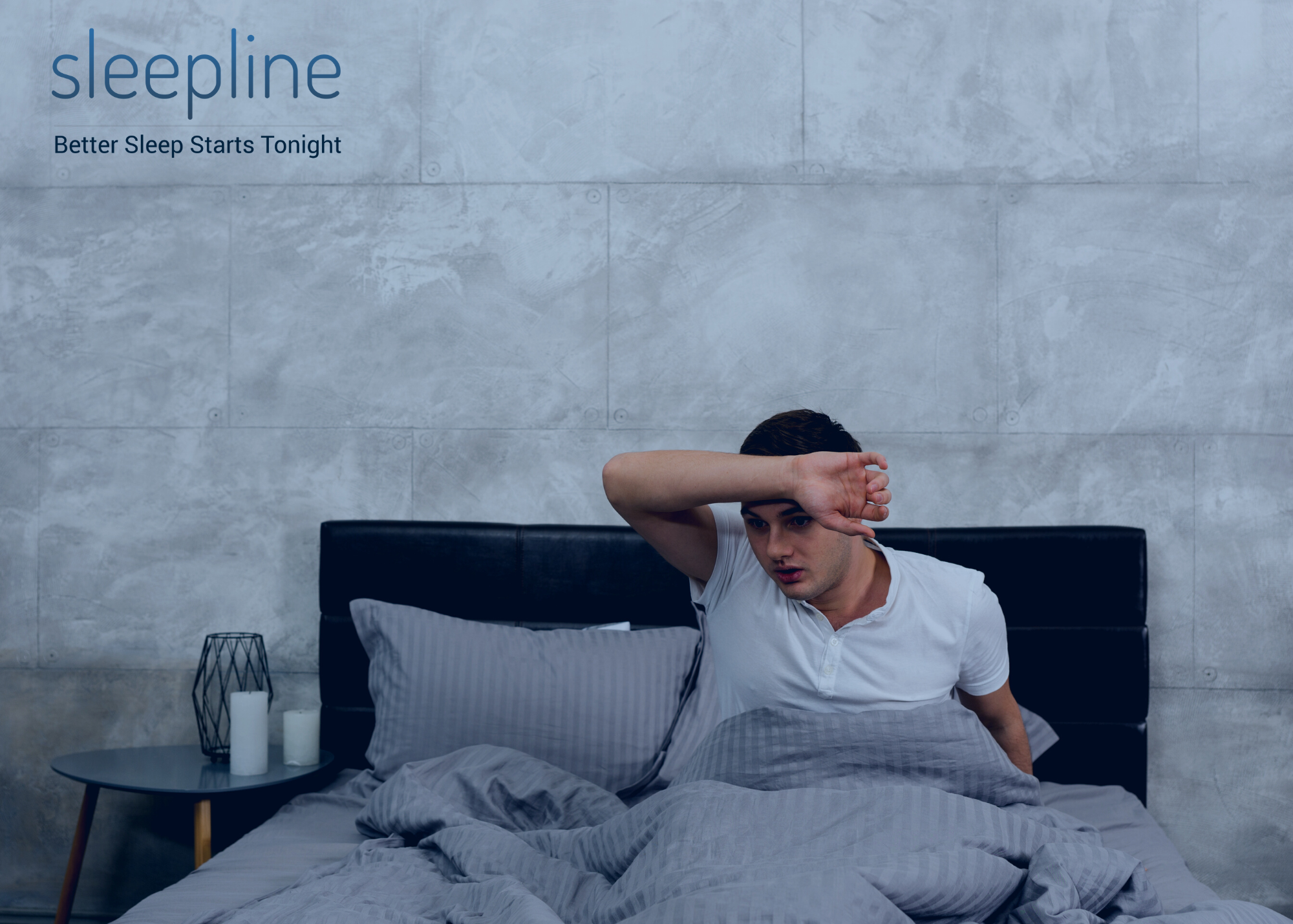 Man overheating while sleeping
