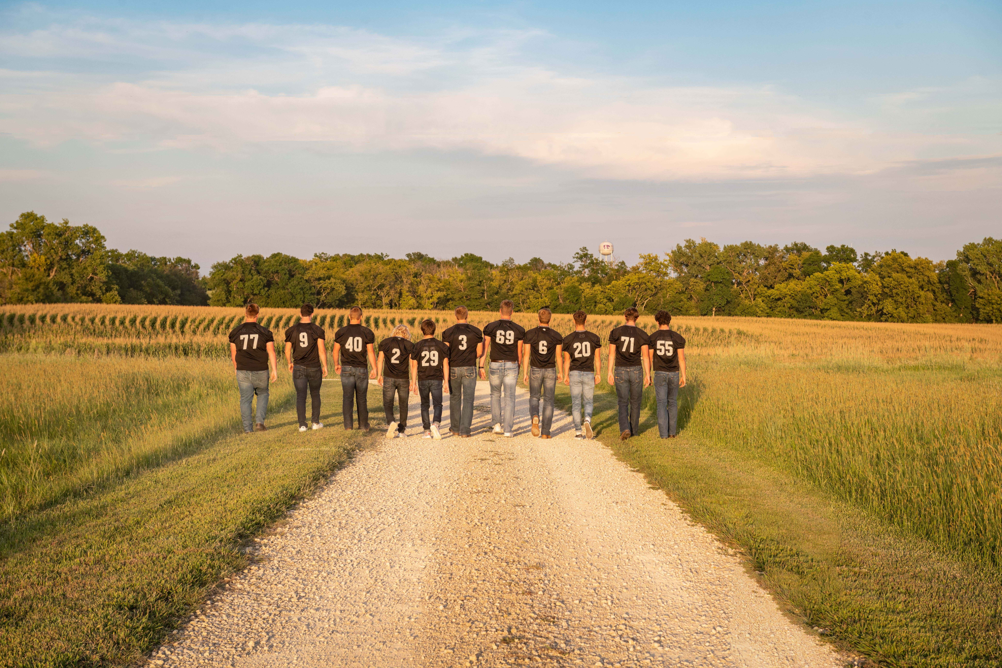 Here's a senior picture idea for the whole team - the seniors walking down the road, away from the camera.