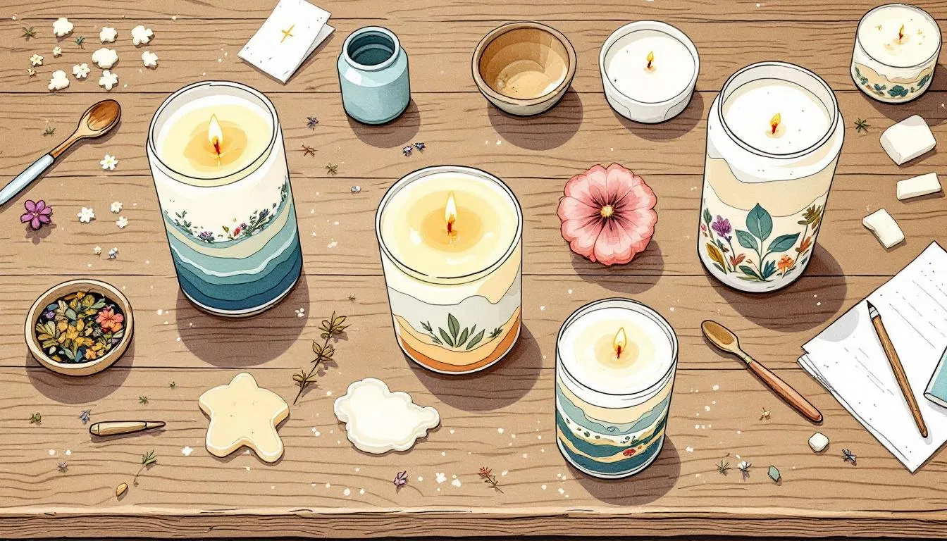 Unique candle making projects showcasing layered candles.