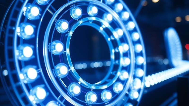 Circular LED with blue light emissions