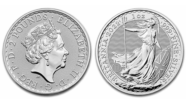 Image: Front and back view of the Queen Elizabeth II Silver Britannia Coin.