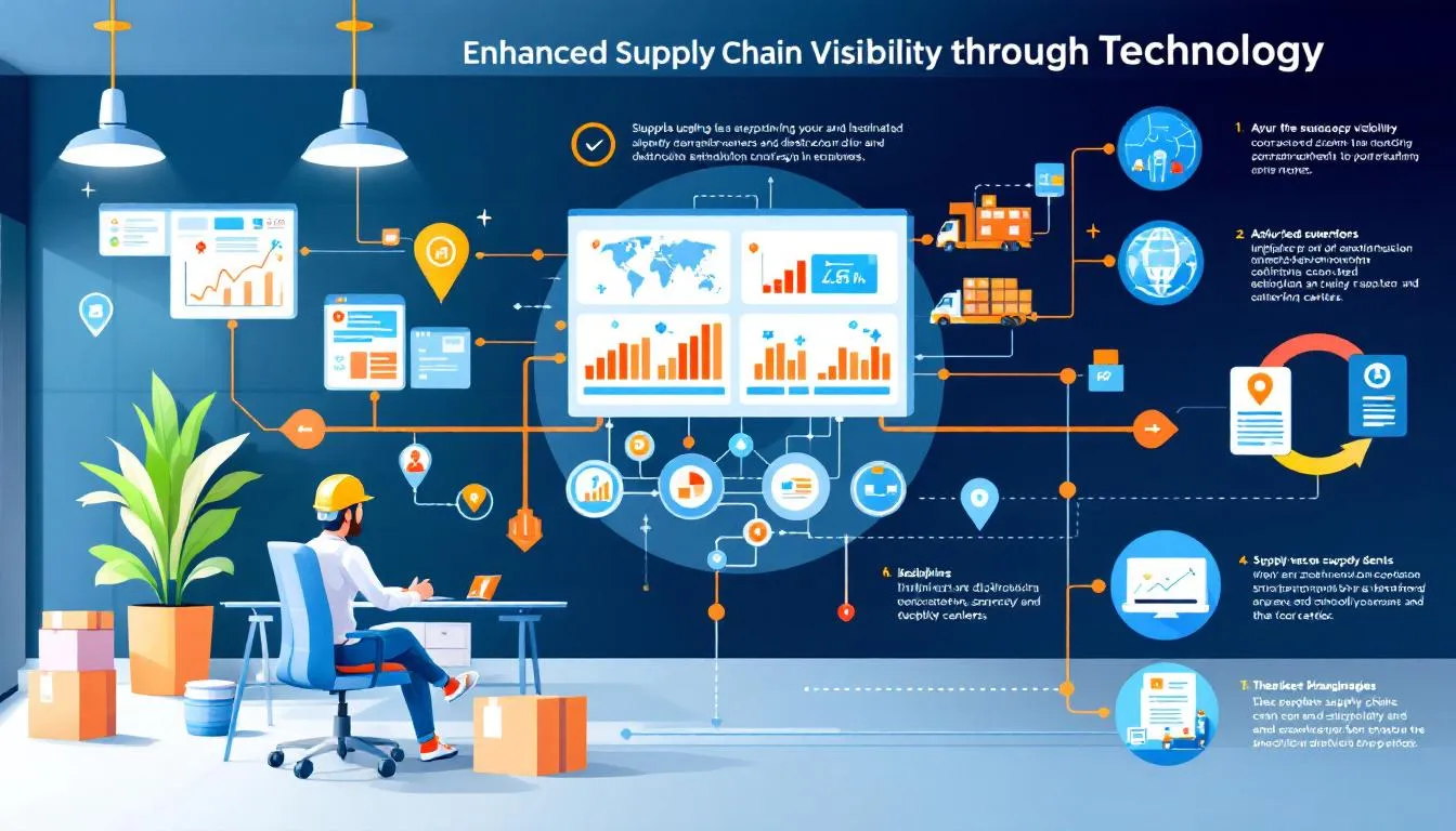 An image showing enhanced supply chain visibility through technology.