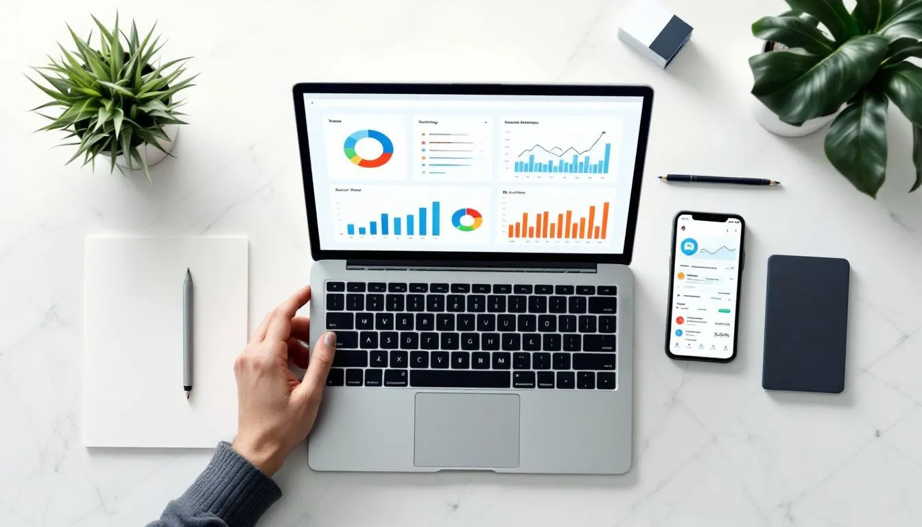 The image showcases a modern digital marketing agency workspace, featuring a team collaborating on digital marketing strategies. They are discussing innovative solutions for online marketing, emphasizing a personalized approach to drive business growth and enhance online visibility for clients.