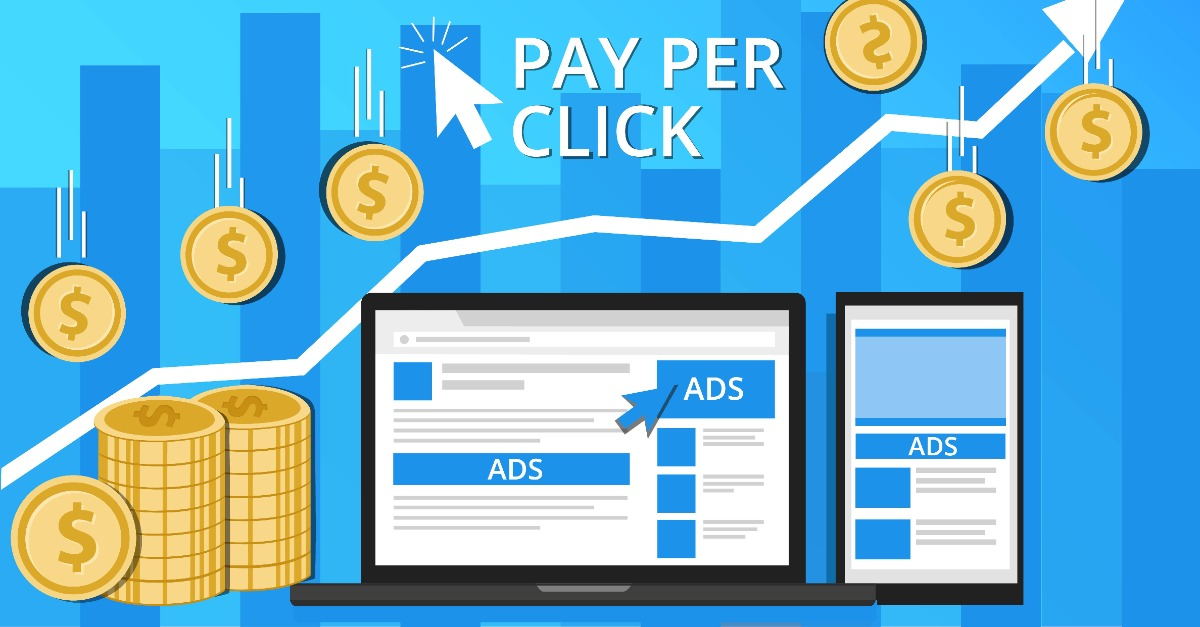 A landing page with paid advertising