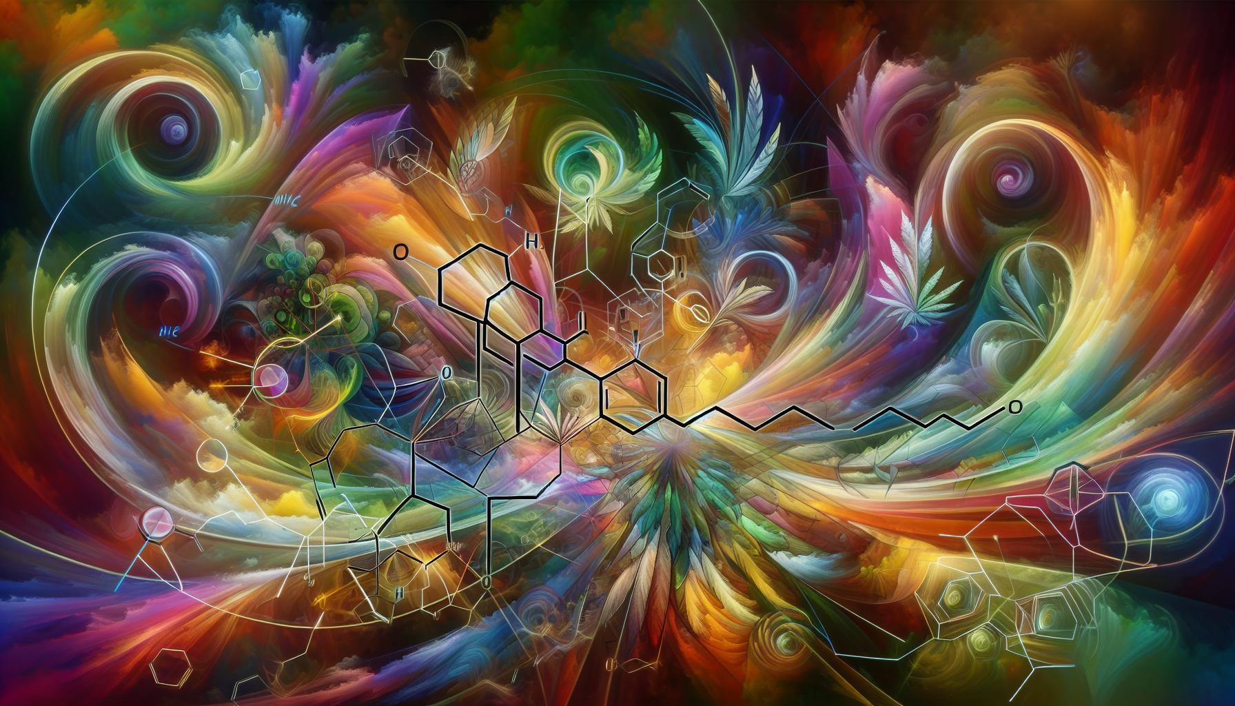 An illustration of cannabinoids, including 10-OH-THC.