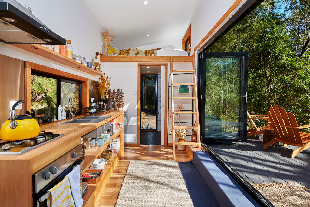 sustainable interior of a tiny home.