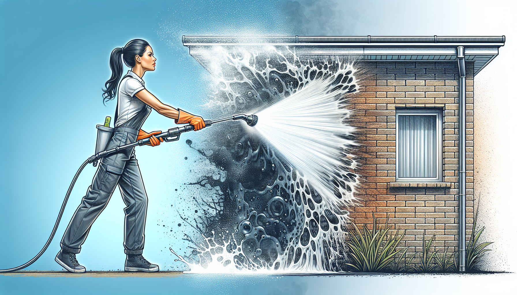 Pressure washing for enhancing curb appeal