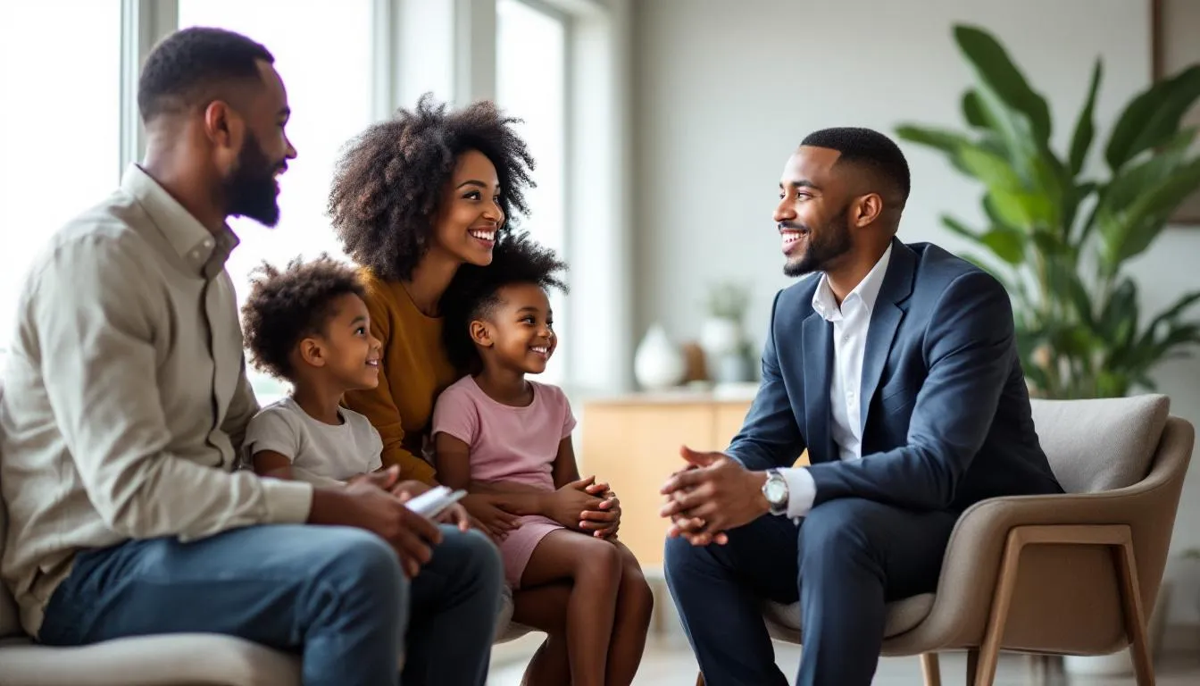 A family discussing their legal options with a law firm in Texas.