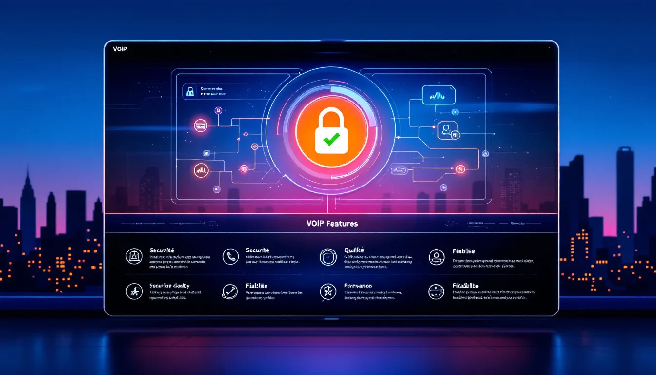Une infographie des fonctionnalités indispensables d'une solution VoIP.