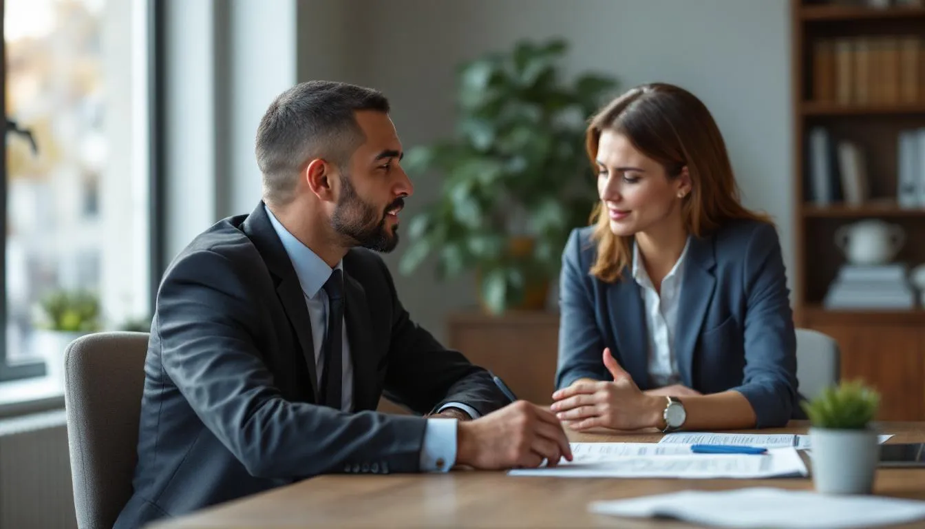 A Fort Collins workers' compensation lawyer assisting a client.