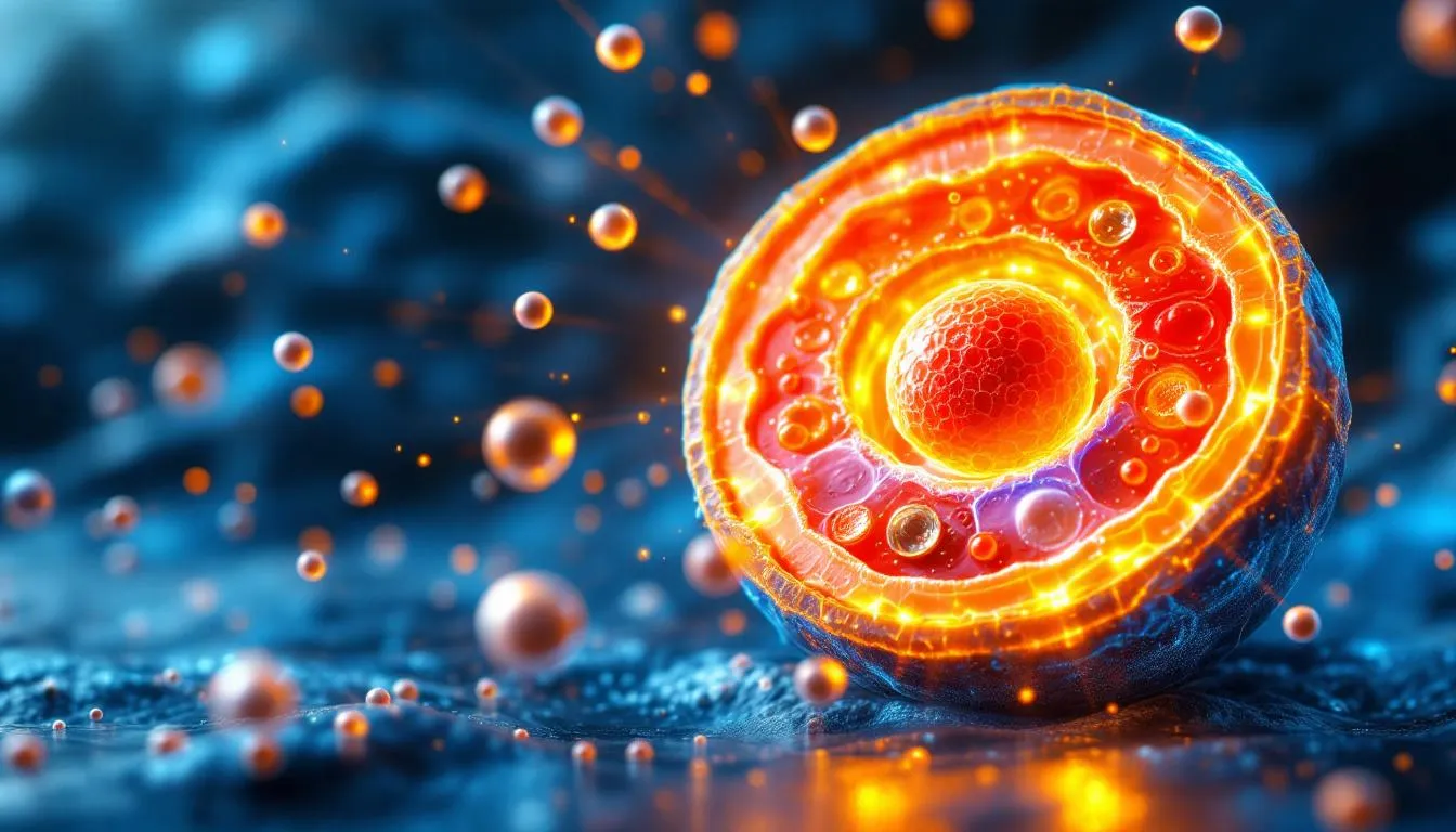The image depicts a cellular cross-section illustrating water molecules vibrating due to the influence of infrared waves, generating heat. This visual representation highlights how infrared saunas work by penetrating deep into body tissues, providing therapeutic benefits such as improved blood circulation and detoxification.