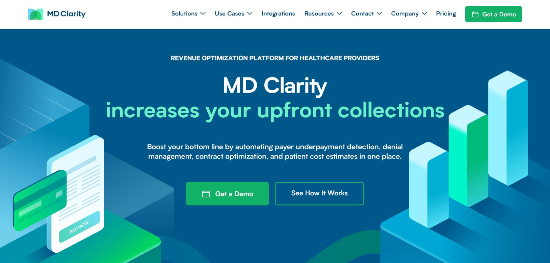 Homepage of MD Clarity website