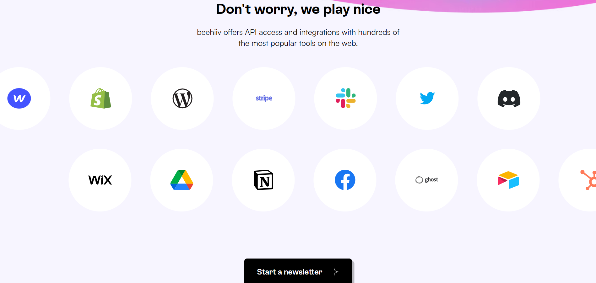 Beehiiv integrates with popular tools