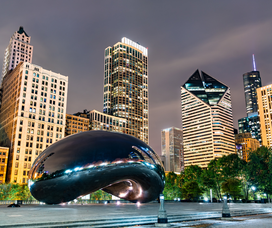 Chicago buildings and The Bean
