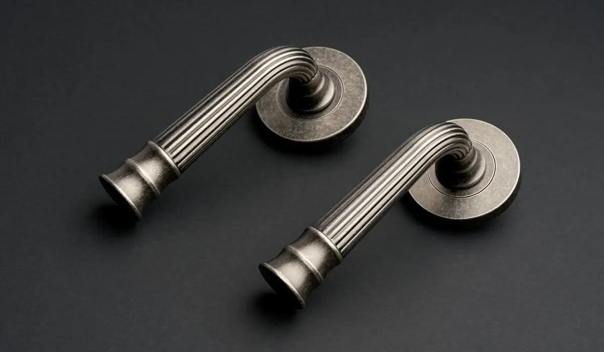 Art deco door handles - fluted lever