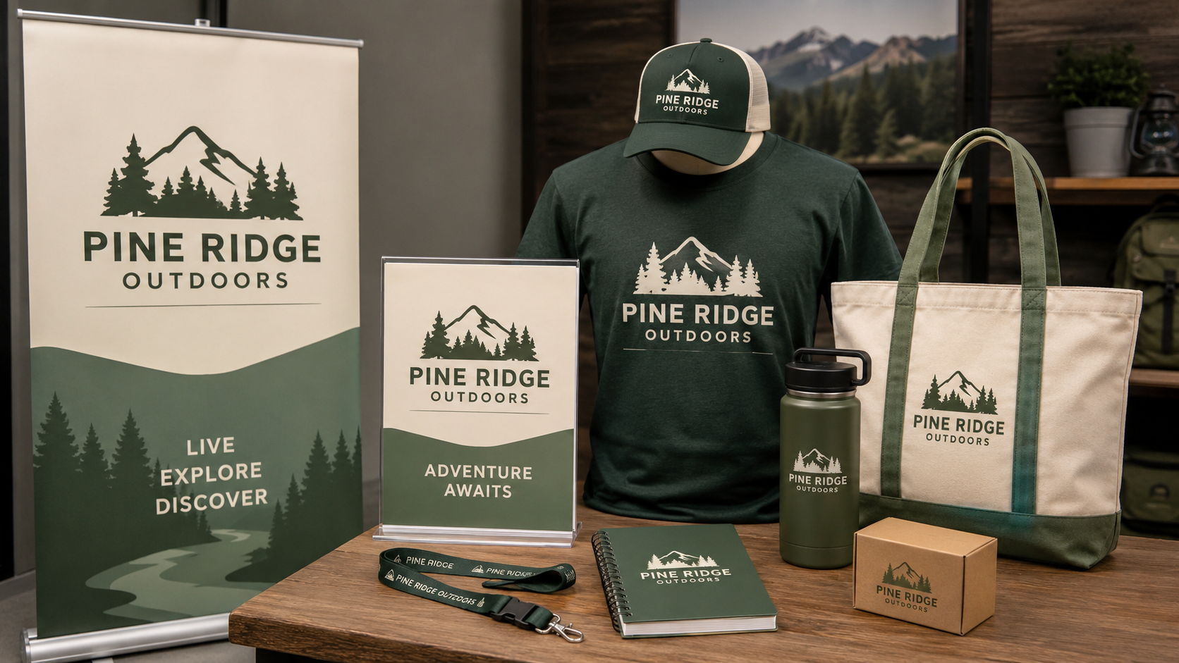 Custom business signs with matching promotional gifts and branded event products