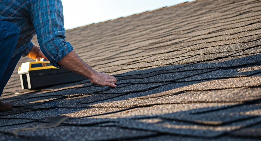 Homeowner working on their roof