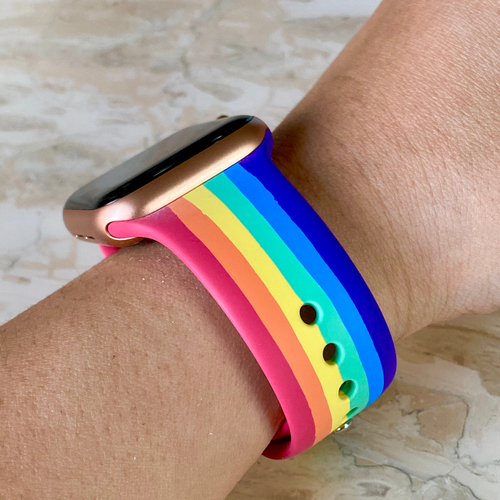 An image of a person wearing a unique design on their Apple Watch