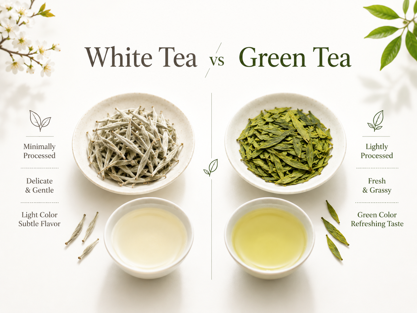 White Tea Vs. Green Tea: Quick Comparison