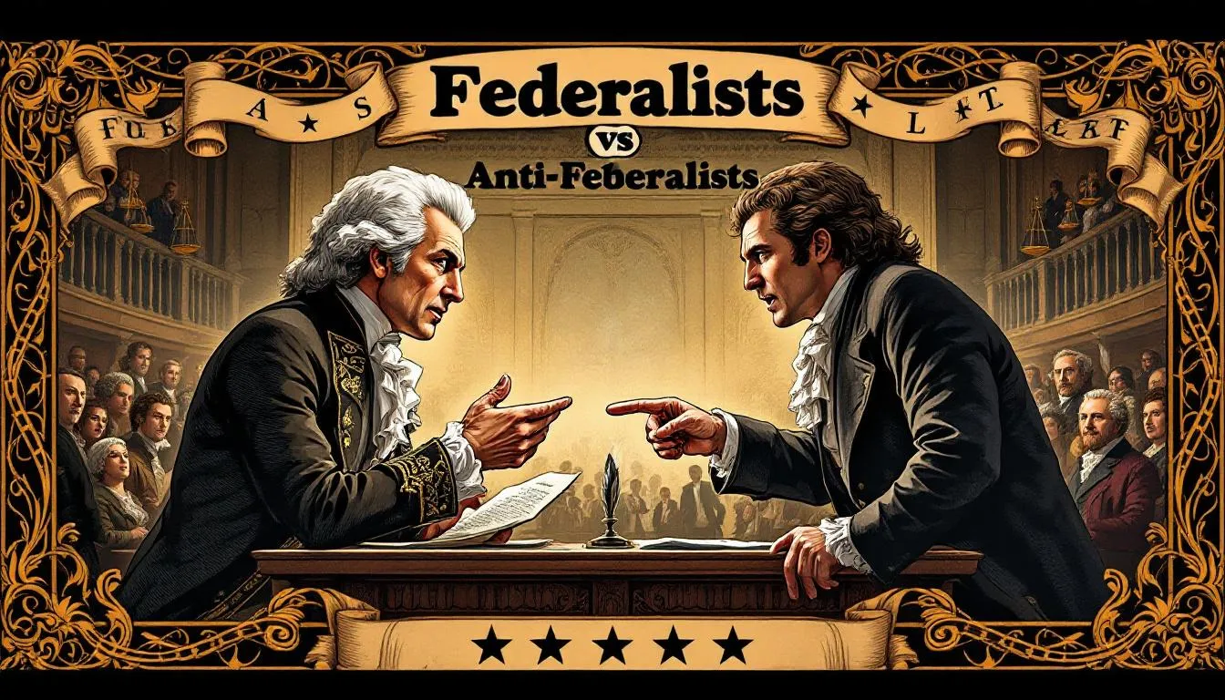 An artistic representation of the impact of the Federalist and Anti-Federalist debates.