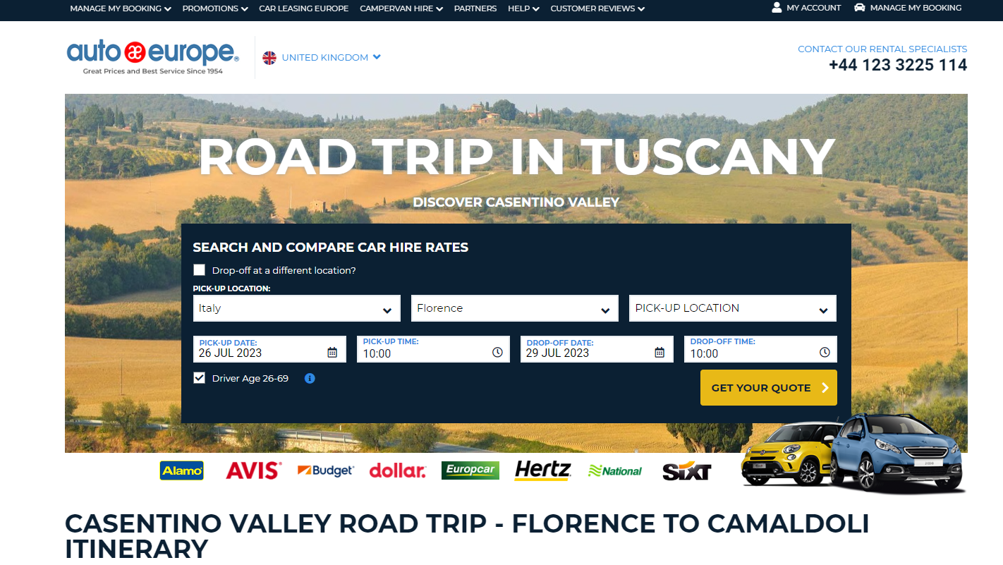 Auto Europe website