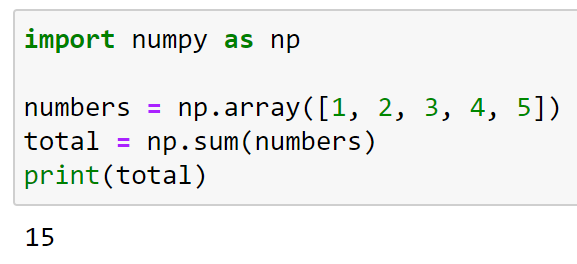 Sum List Using NumPy's sum() Function