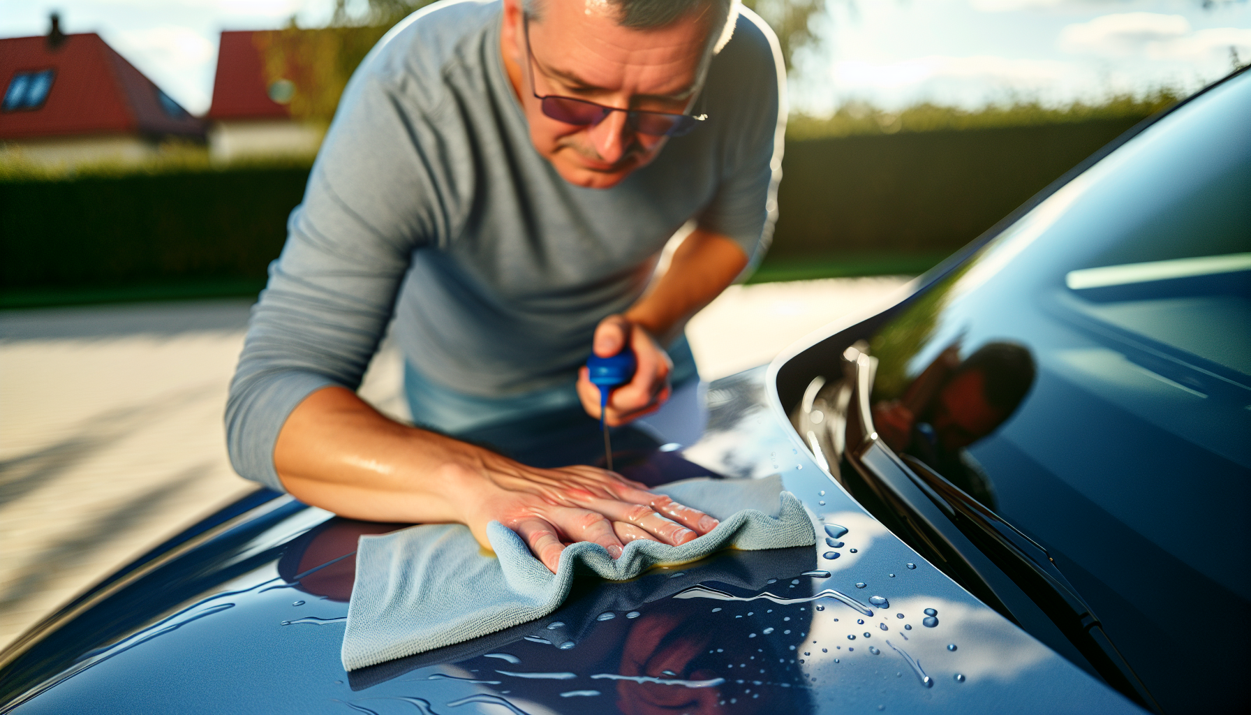Cleaning paint protection film on a car