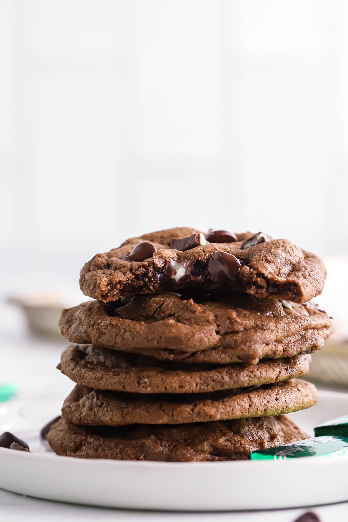 stack of Andes mint cookies 