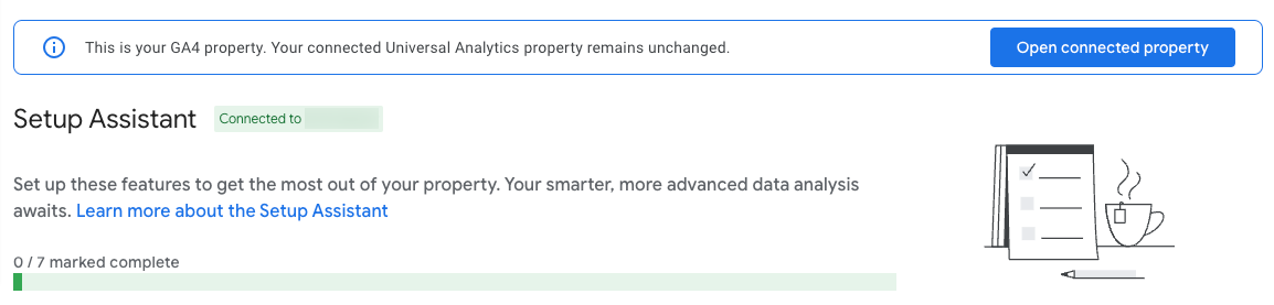 Google Analytics progress bar for Setup Assistant function