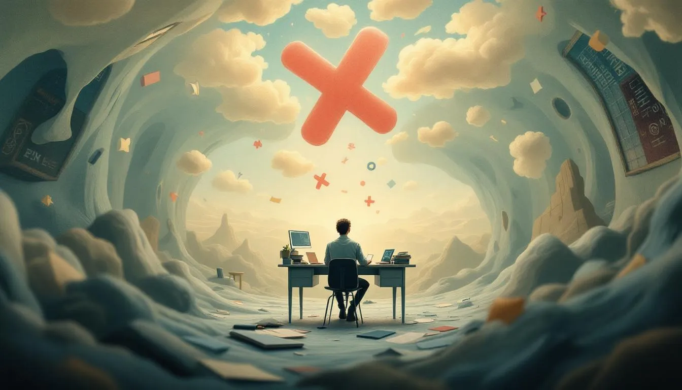 An image showing how brain fog impacts daily life, depicting a person struggling with daily tasks.