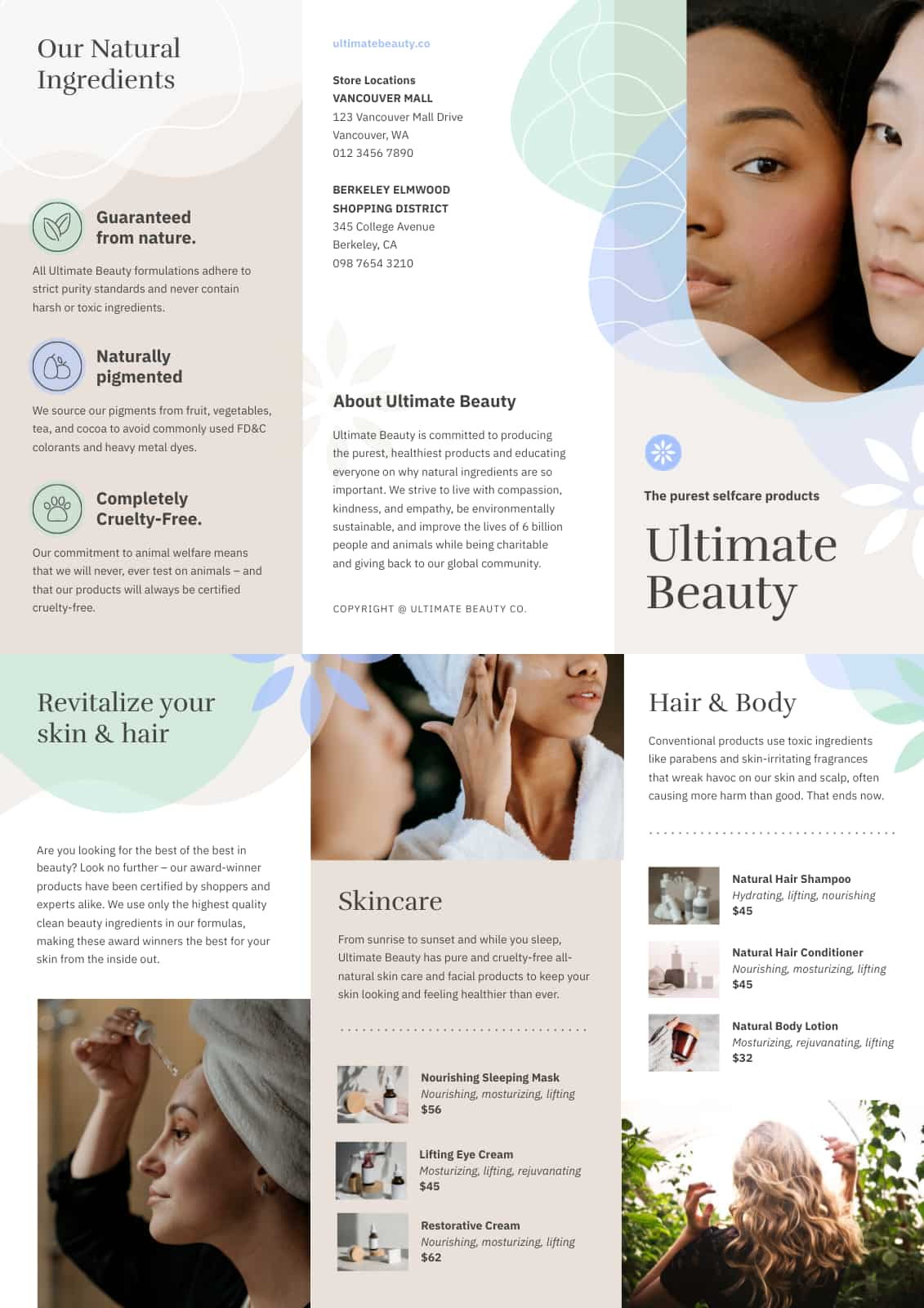 example of a beauty brochure, how to make a brochure online