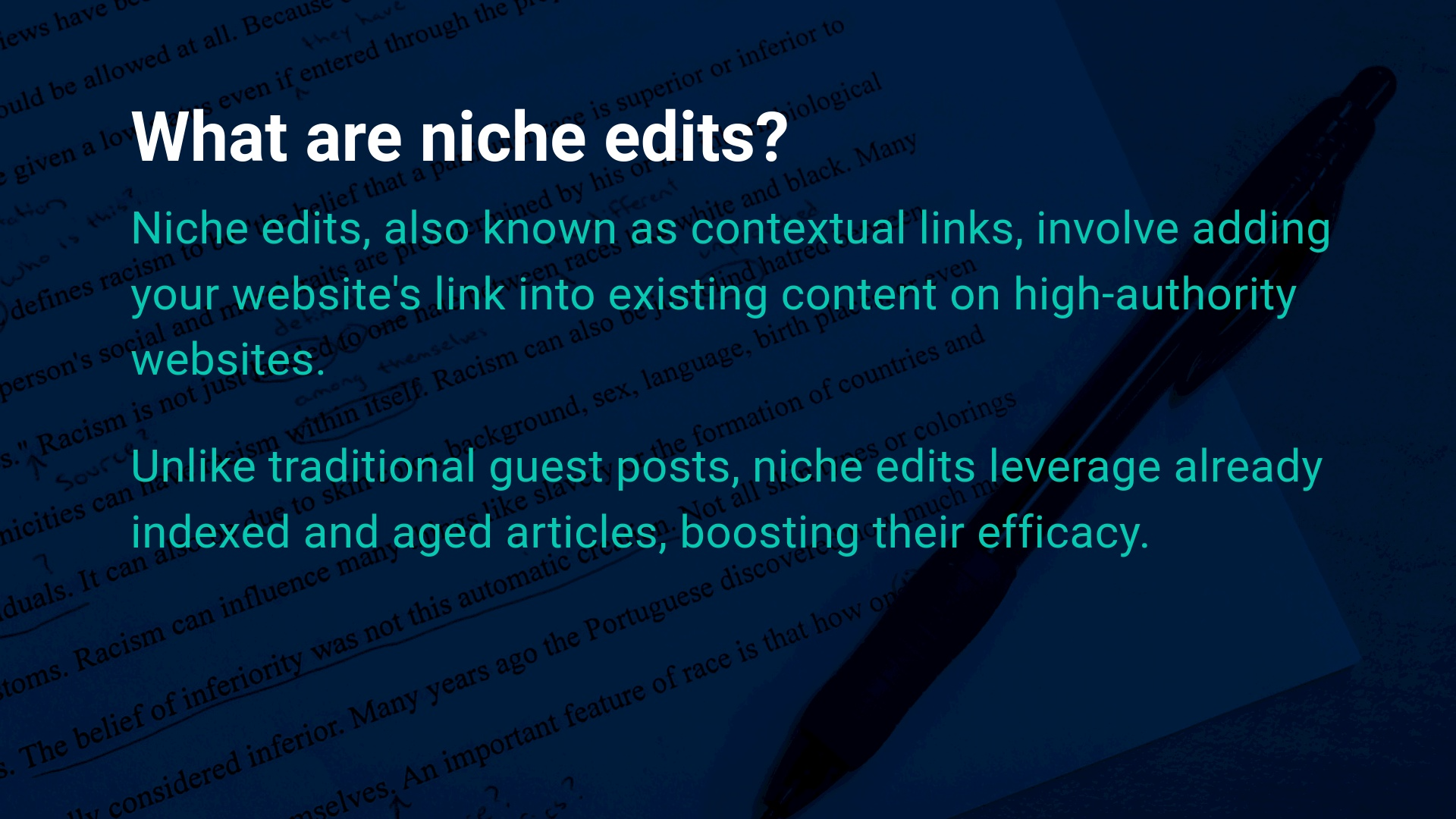 Defining Niche Edits