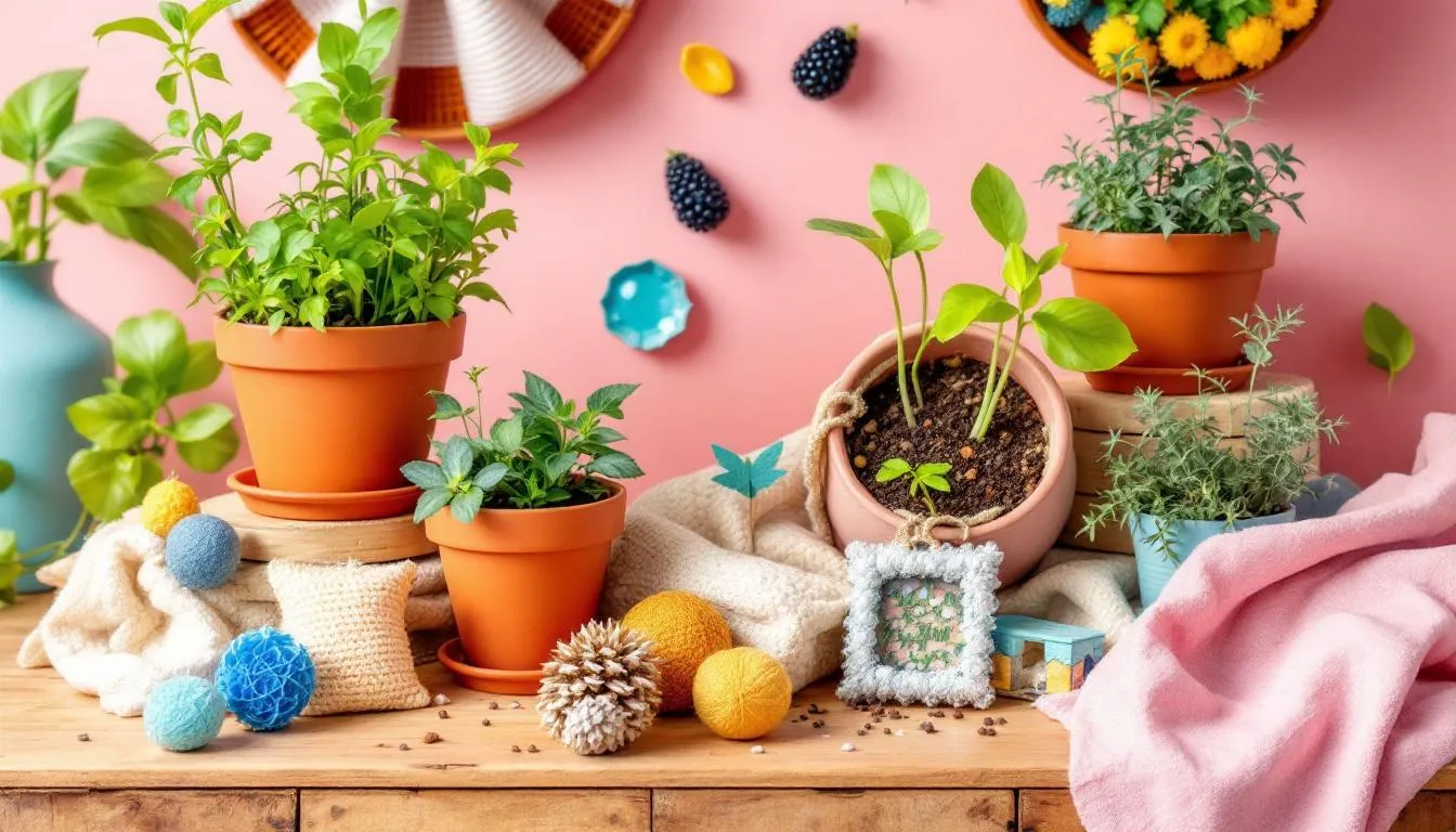 DIY eco-friendly gifts, featuring homemade herb garden kits and upcycled crafts, great for thoughtful gift-giving.