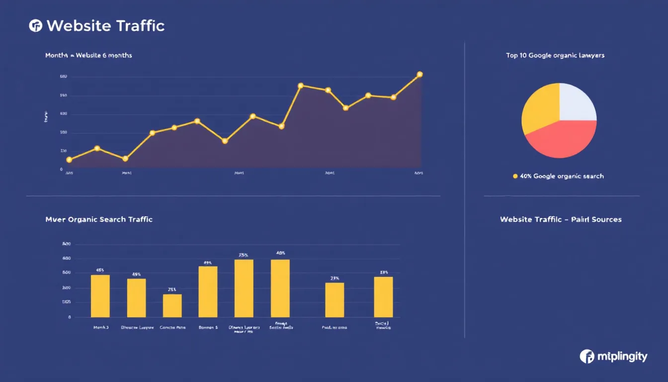 A graph showing SEO performance metrics for a family law firm.