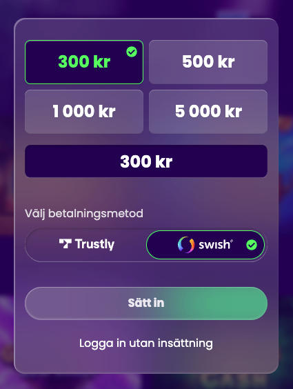 Flax casino insättning