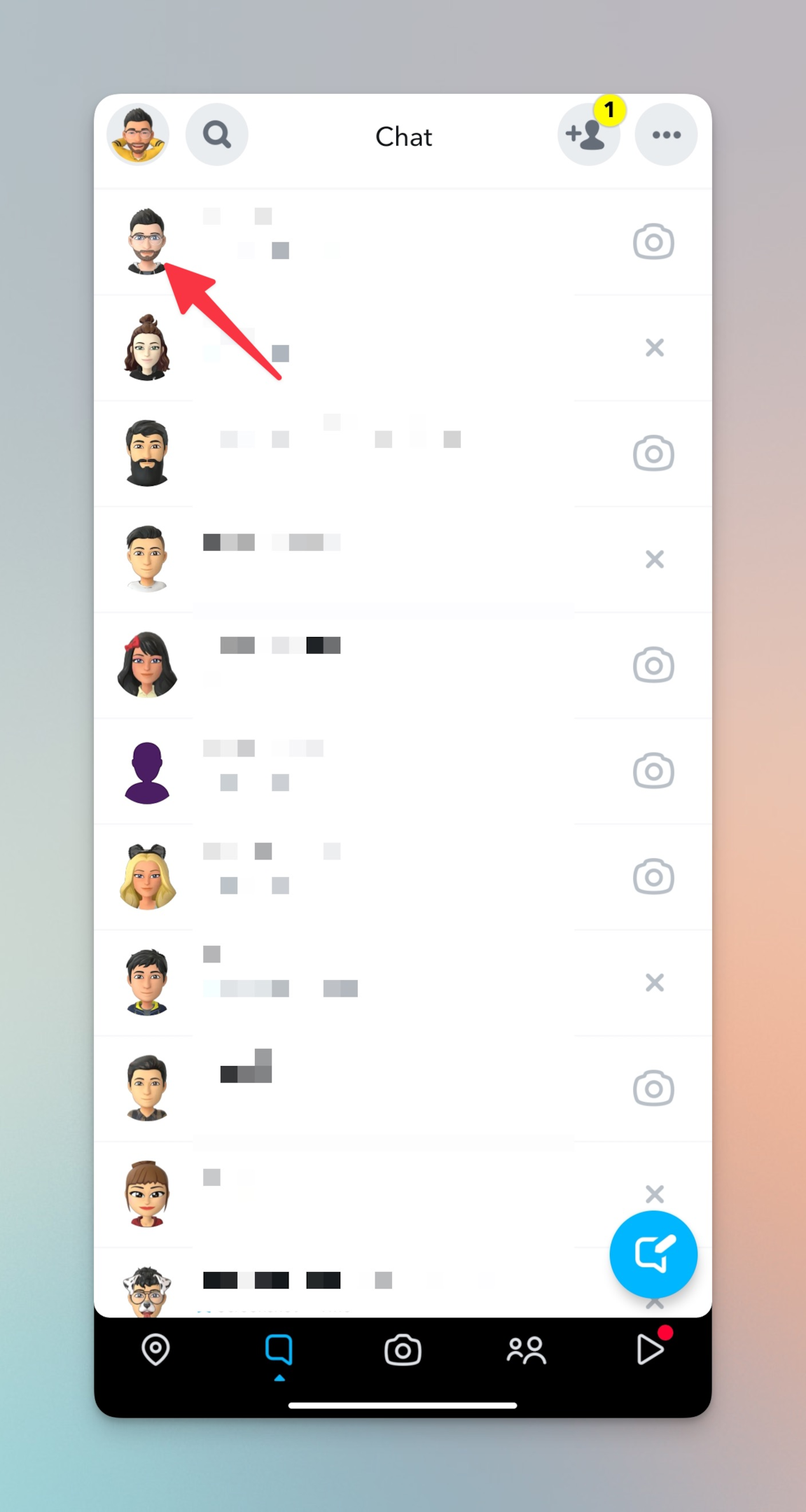 Remote.tools pointing to bitmoji icon to open a chat window of that profile