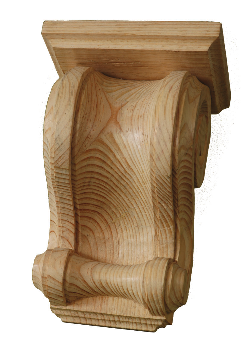 A wooden corbel can be used for a support shelving or other decorative elements