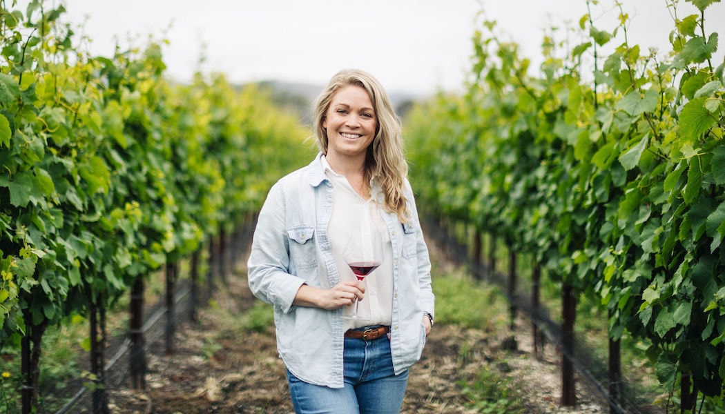 woman in vineyard