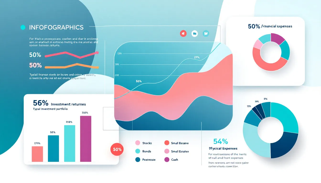 Gráficos de planificación financiera en un consultorio.