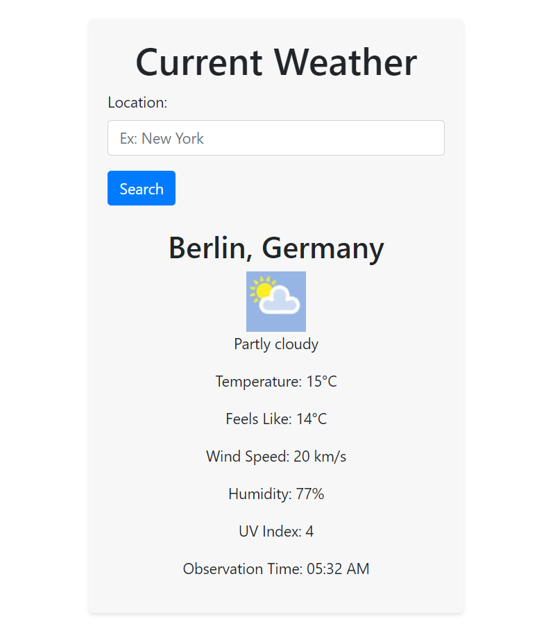 weather data of berlin in the weather app